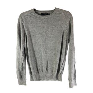 J Crew Womens Sweater Gathered Hem Cotton Crew Neck Gray M